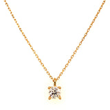 Collar (solitario) con circón en oro amarillo 18kt. 45cm