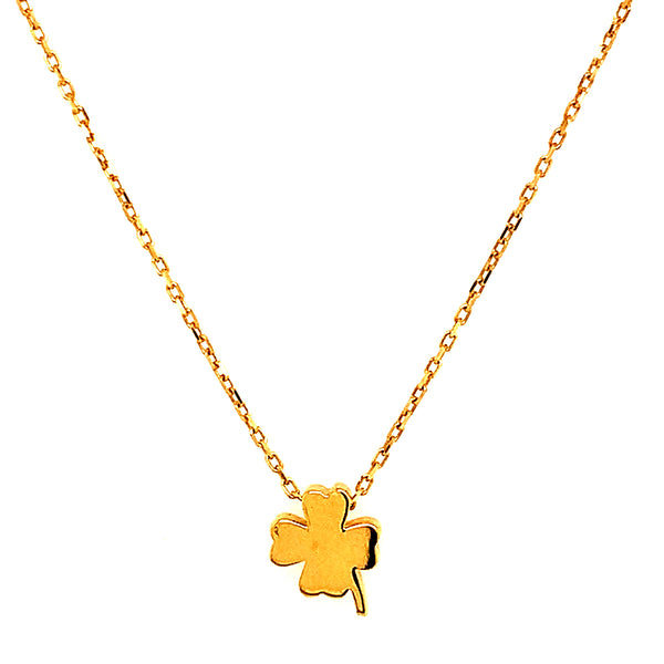 Collar (trébol) en oro amarillo 18kt. 45cm