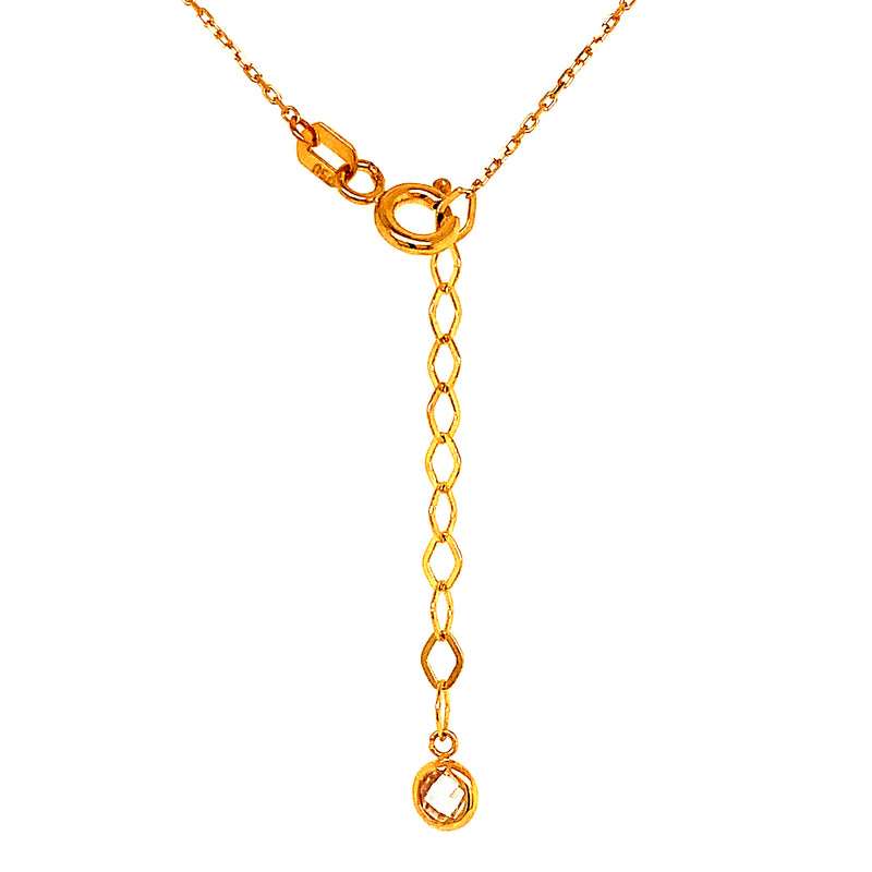 Collar (trébol) en oro amarillo 18kt. 45cm