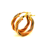 Argollas (HC) en oro tres tonos 10kt.