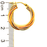 Argollas (HC) en oro tres tonos 10kt.