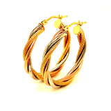 Argollas (HC) en oro tres tonos 10kt.