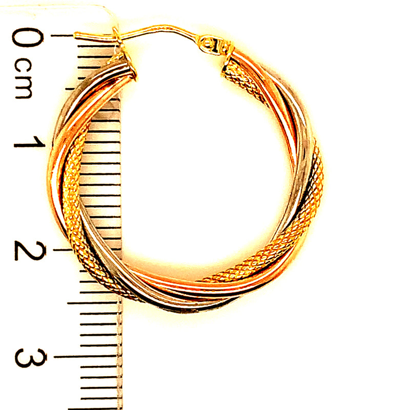 Argollas (HC) en oro tres tonos 10kt.