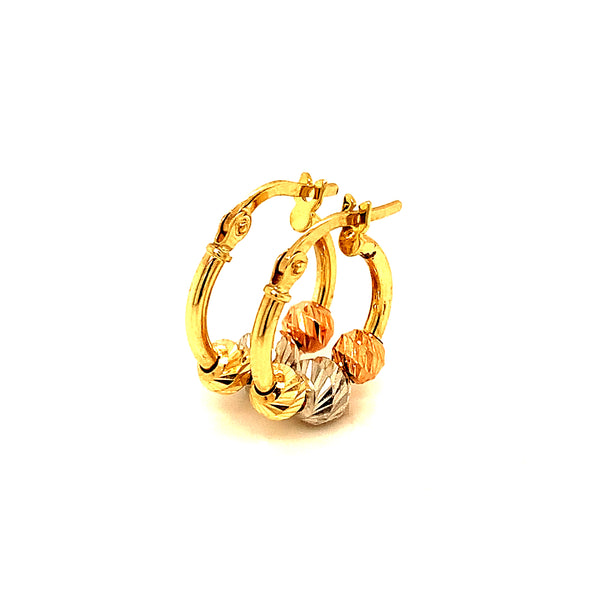 Argollas (HC) en oro tres tonos 10kt.