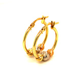 Argollas (HC) en oro tres tonos 10kt.