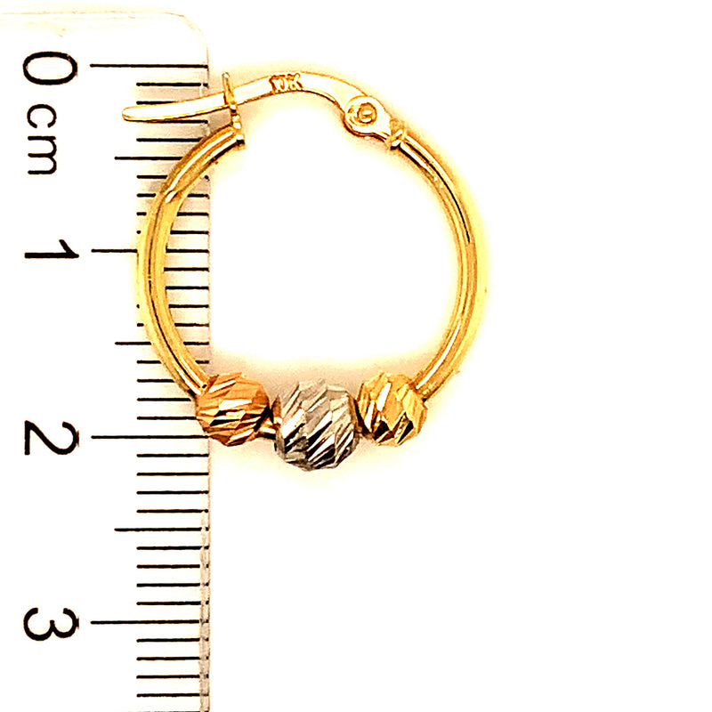 Argollas (HC) en oro tres tonos 10kt.