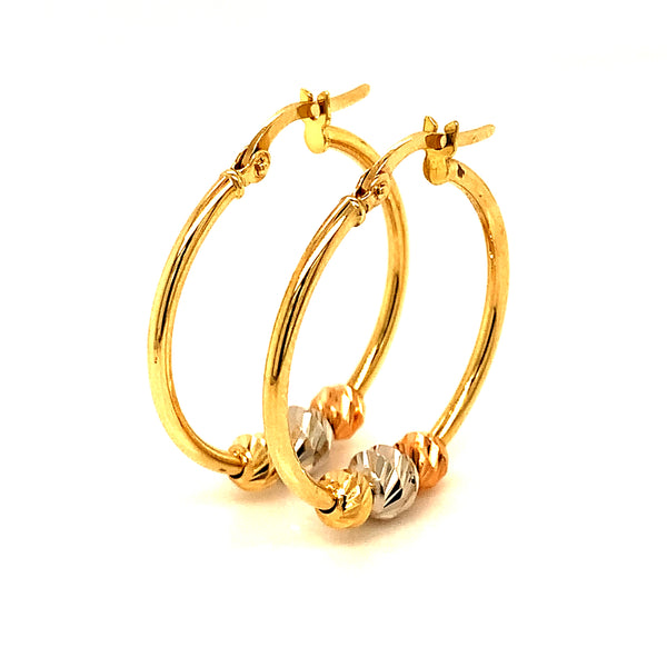 Argollas (HC) en oro tres tonos 10kt.