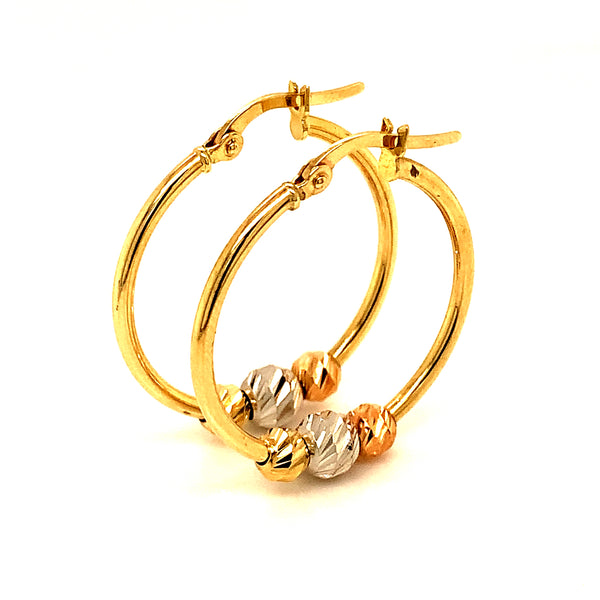 Argollas (HC) en oro tres tonos 10kt.
