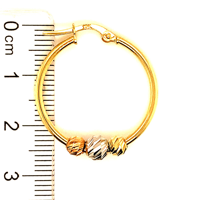 Argollas (HC) en oro tres tonos 10kt.