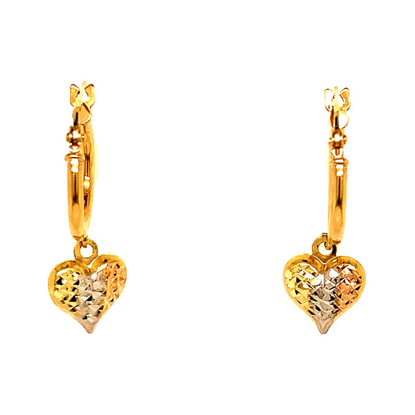 Argollas (HC) en oro tres tonos 10kt.