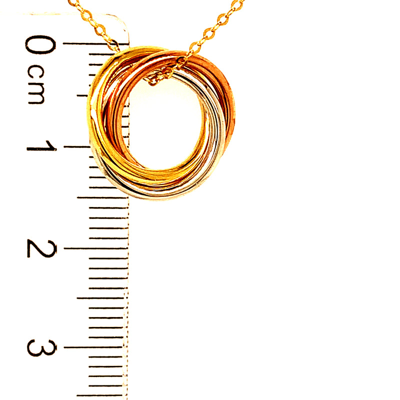 Collar en oro tres tonos 10kt. 45cm