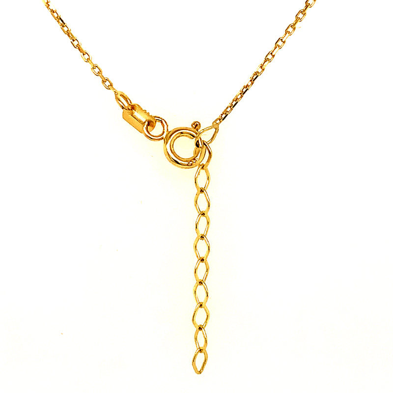 Collar (infinito) con circones en oro amarillo 10kt.  45cm