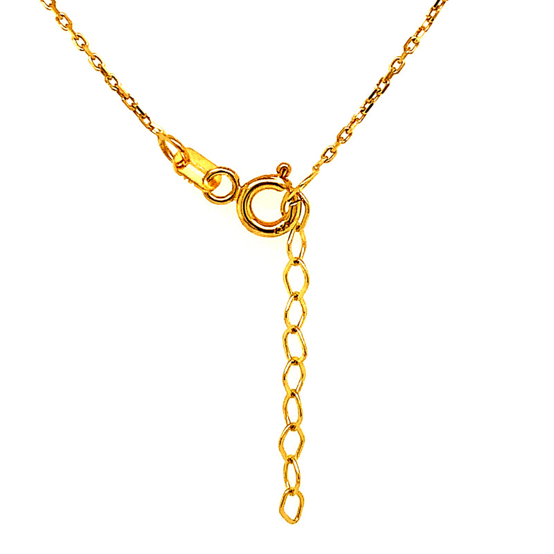 Collar (corazón) con circones en oro amarillo 10kt.  45cm