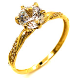 Trío de anillos con circones en oro amarillo 10kt.