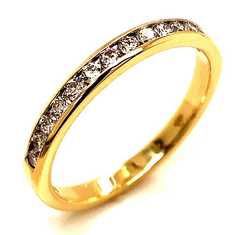 (LD) Set de anillos con diamantes de laboratorio en oro amarillo 14kt.