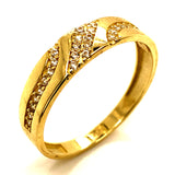 Trío de anillos con circones en oro amarillo 10kt.