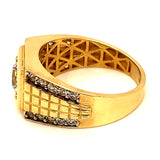 Anillo con circones en oro amarillo 10kt.