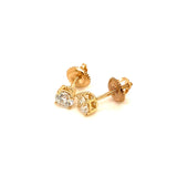 (LD) Aretes con diamantes de laboratorio en oro amarillo 14kt.