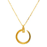 Collar con circones en oro amarillo 10kt.  42/45cm