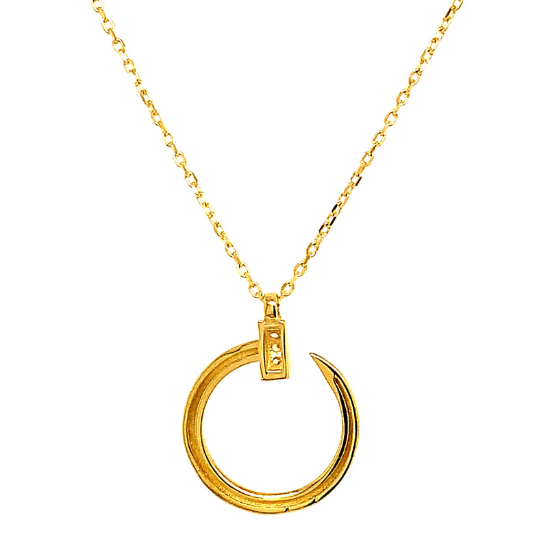 Collar con circones en oro amarillo 10kt.  42/45cm