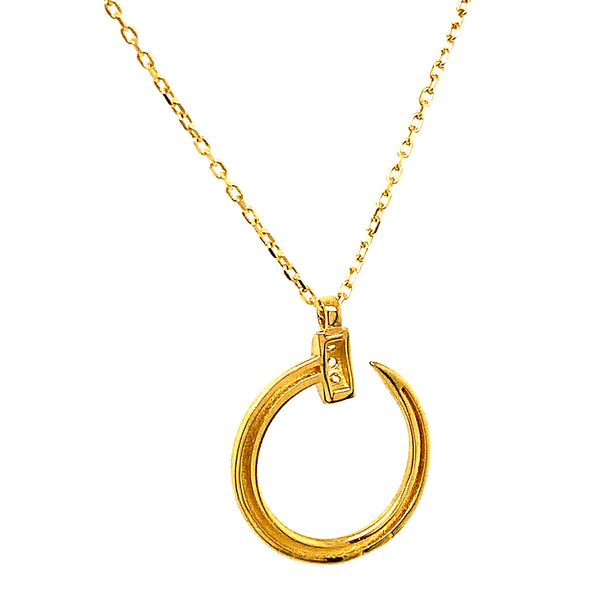 Collar con circones en oro amarillo 10kt.  42/45cm