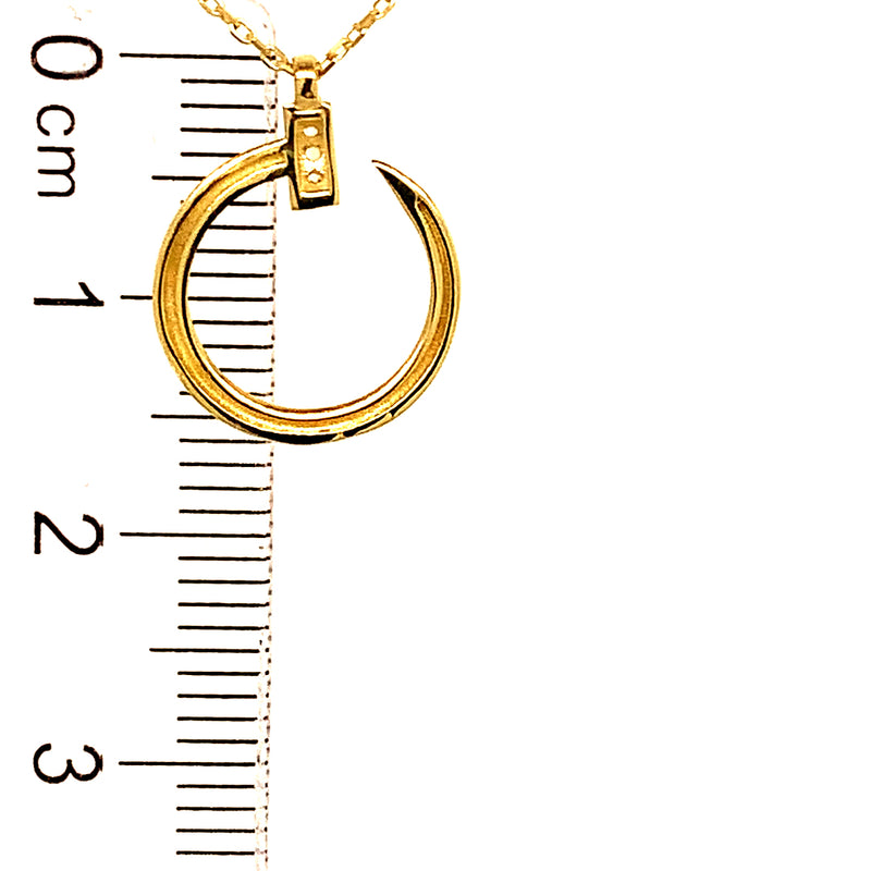 Collar con circones en oro amarillo 10kt.  42/45cm