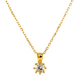 Collar con circón en oro amarillo 10kt.  43/45cm