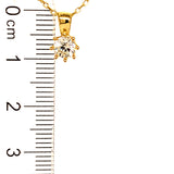 Collar con circón en oro amarillo 10kt.  43/45cm