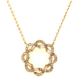(LD) Collar con diamantes de laboratorio en oro amarillo 10kt. 40.5/46cm D-0.40Cts.