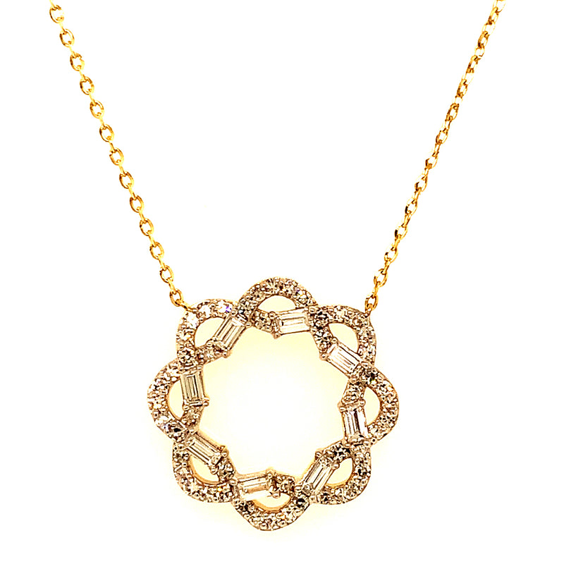 (LD) Collar con diamantes de laboratorio en oro amarillo 10kt. 40.5/46cm D-0.40Cts.