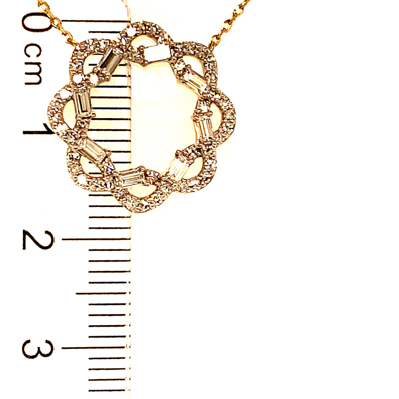 (LD) Collar con diamantes de laboratorio en oro amarillo 10kt. 40.5/46cm D-0.40Cts.