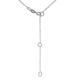 (LD) Collar con diamantes de laboratorio en oro blanco 10kt. 40.5/46cm D-0.40Cts.