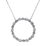 (LD) Collar con diamantes de laboratorio en oro blanco 10kt. 40.5/46cm D-0.35Cts.