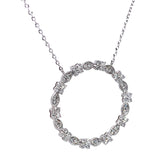 (LD) Collar con diamantes de laboratorio en oro blanco 10kt. 40.5/46cm D-0.35Cts.