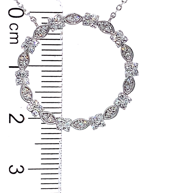 (LD) Collar con diamantes de laboratorio en oro blanco 10kt. 40.5/46cm D-0.35Cts.