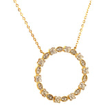(LD) Collar con diamantes de laboratorio en oro amarillo 10kt. 40.5/46cm D-0.35Cts.