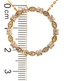 (LD) Collar con diamantes de laboratorio en oro amarillo 10kt. 40.5/46cm D-0.35Cts.