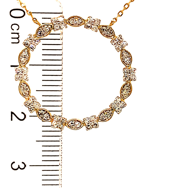 (LD) Collar con diamantes de laboratorio en oro amarillo 10kt. 40.5/46cm D-0.35Cts.
