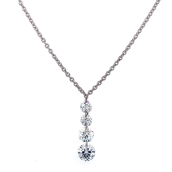 (LD) Collar con diamantes de laboratorio en oro blanco 10kt. 46cm D-1.00Cts.