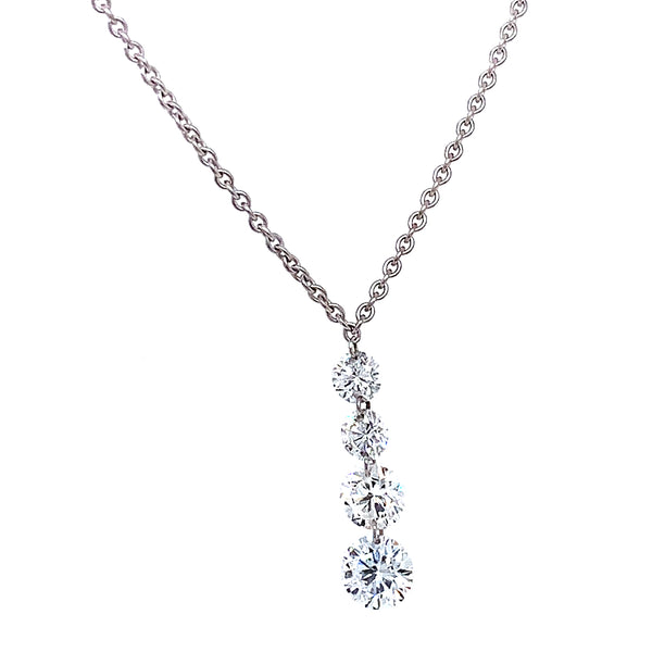 (LD) Collar con diamantes de laboratorio en oro blanco 10kt. 46cm D-1.00Cts.