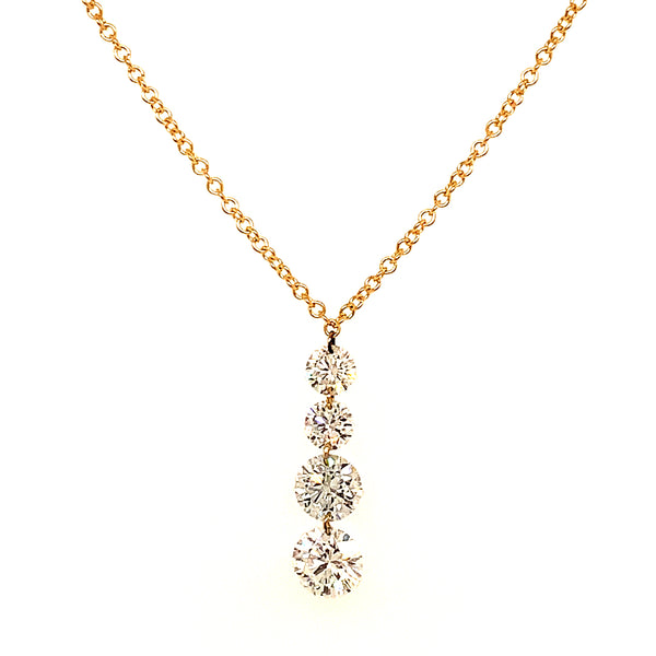 (LD) Collar con diamantes de laboratorio en oro amarillo 10kt. 46cm D-1.00Cts.