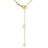 (LD) Collar (corazones) con diamantes de laboratorio en oro amarillo 10kt. 40.5/46cm D-0.20Cts.