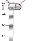 (LD) Collar con diamantes de laboratorio en oro blanco 10kt. 40.5/46cm D-0.10Cts.