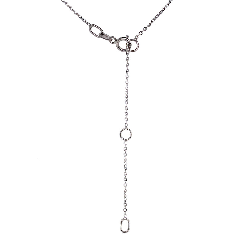 (LD) Collar con diamantes de laboratorio en oro blanco 10kt. 40.5/46cm D-0.10Cts.