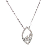 (LD) Collar con diamantes de laboratorio en oro blanco 10kt. 40.5/46cm D-0.10Cts.