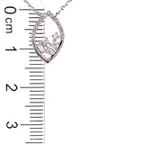 (LD) Collar con diamantes de laboratorio en oro blanco 10kt. 40.5/46cm D-0.10Cts.