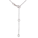 (LD) Collar con diamantes de laboratorio en oro blanco 10kt. 40.5/46cm D-0.10Cts.