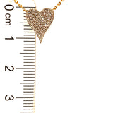 (LD) Collar (corazón) con diamantes de laboratorio en oro amarillo 10kt. 40.5/46cm D-0.15Cts.