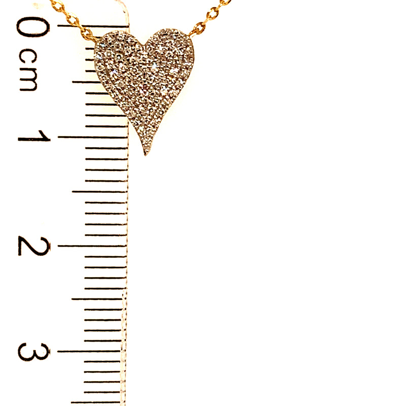 (LD) Collar (corazón) con diamantes de laboratorio en oro amarillo 10kt. 40.5/46cm D-0.15Cts.