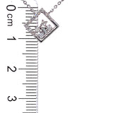 (LD) Collar con diamantes de laboratorio en oro blanco 10kt. 40.5/46cm D-0.10Cts.